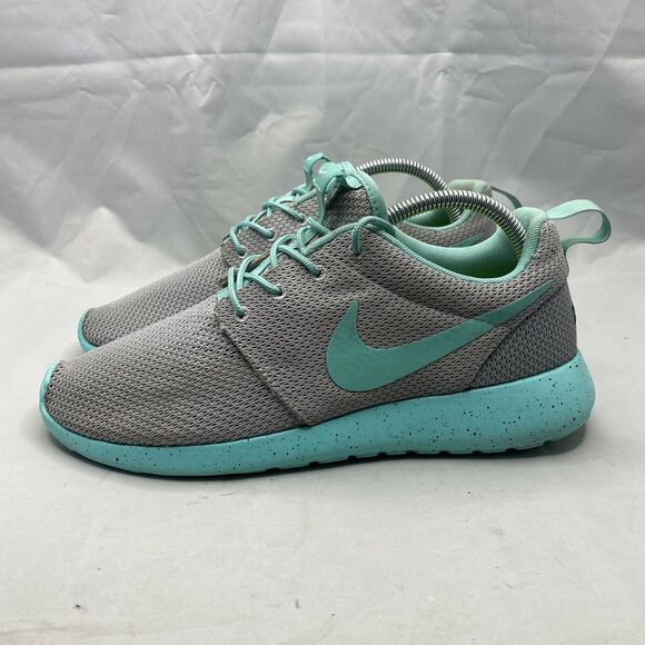 Nike iD Roshe One ‘Thank God’ Running Shoes Gray/Teal Women’s 10 704693-994 - Picture 2 of 8